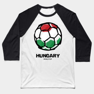 Hungary Football Country Flag Baseball T-Shirt